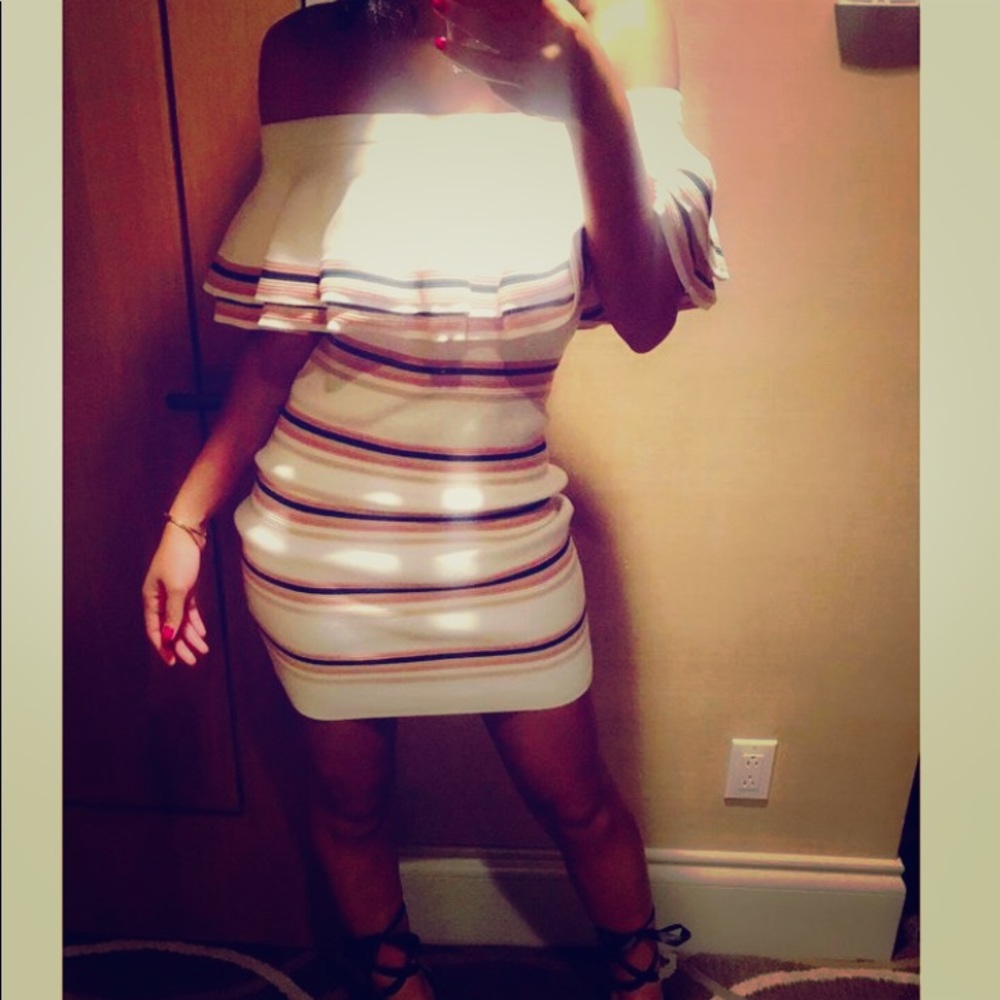 Off the Shoulder sweater dress.